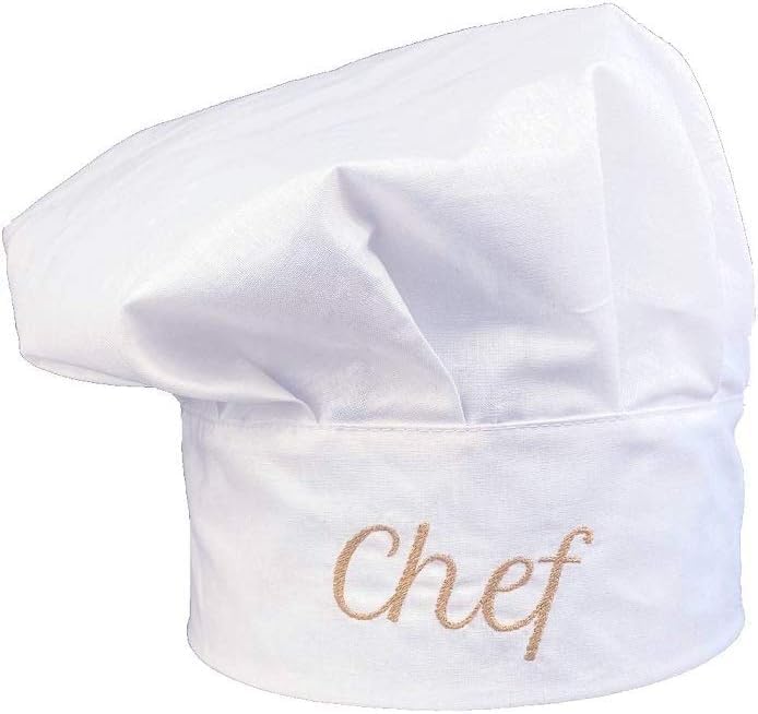 Ulteptus Chef Hat - Embroidered with Chef Lettering, Black & White, Male & Female - Image 1